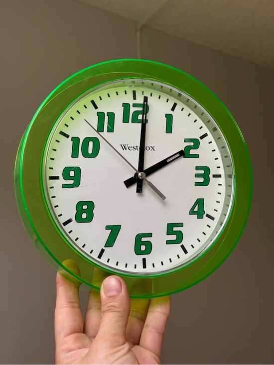 Westclox Other - Neon Lime Green Vintage Westclox 7.75" Circle Quartz Wall Clock Working